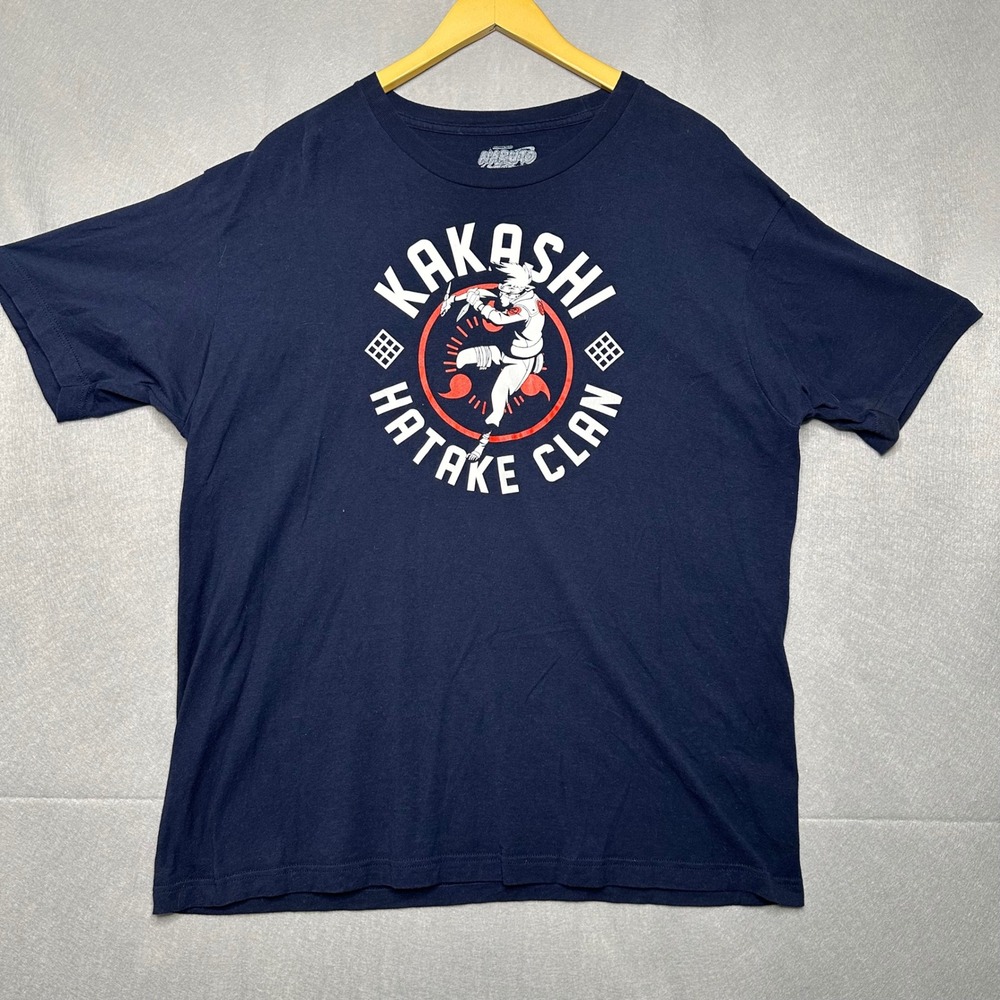 Ripple Junction Naruto Mens XL Navy Blue Kakashi Hatake Clan Graphic Tee Anime
